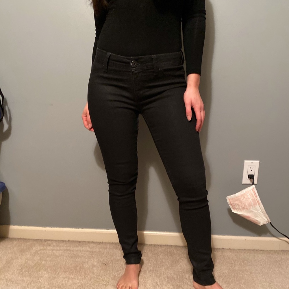 DL1961 Coated Black Jeans